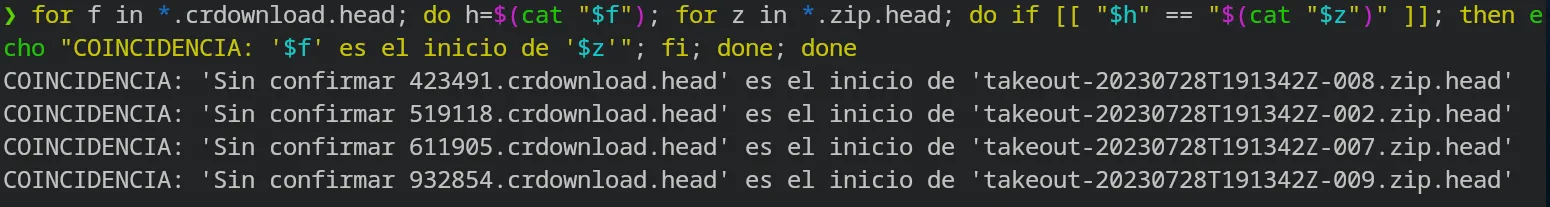 Los hashes coinciden